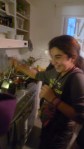 Kubra stirring the&nbsp;dolmas